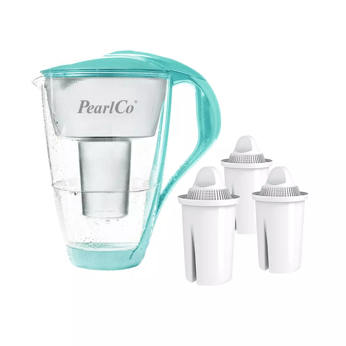 Pearlco Glas-Wasserfilter Schwarz Inkl. 12 Universal Filterkartuschen - Image 7