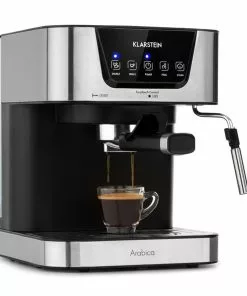 Klarstein Arabica Espressomaschine 1050W 15 Bar 1,5l Touch-Bedienfeld Edelstahl Silber