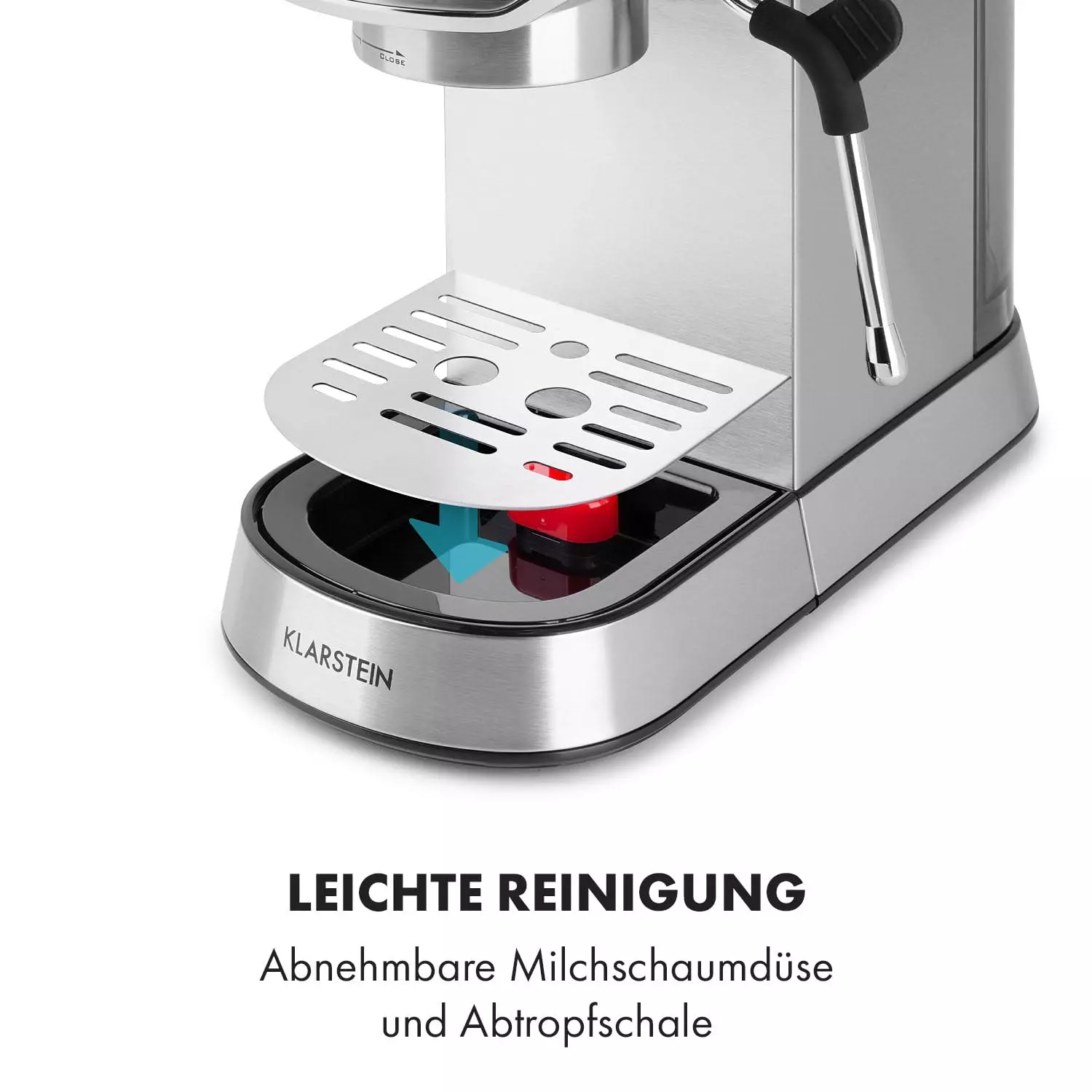 Klarstein Futura Espressomaker 20 Bar 1450W 20 Bar 1,25l Rostfreier Edelstahl - Image 7