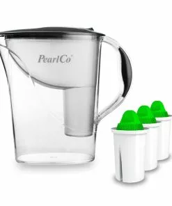 Pearlco Wasserfilter Standard Anthrazit Inkl. 3 Alkaline Filterkartuschen