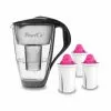 Pearlco Glas-Wasserfilter Anthrazit Inkl. 3 AquaMag Filterkartuschen