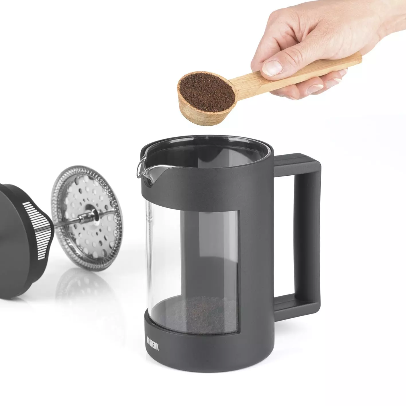 Null N8WERK Kaffeebereiter Edelstahl Coffee-Press-System - 800 Ml - Midnight Edition - Image 5