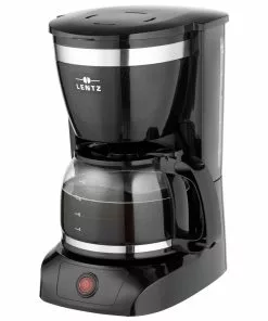 Null LENTZ Kaffeemaschine 10-Tassen Kaffeeautomat Mit Permanentfilter Inkl. Messlöffel (schwarz)