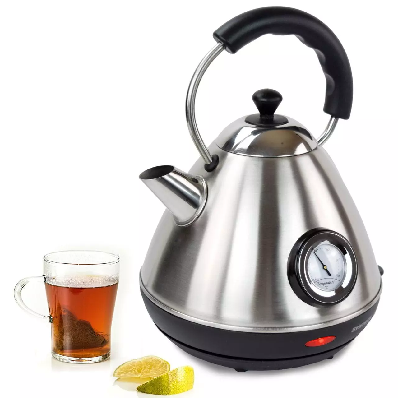 Syntrox-germany 1,7 Liter Edelstahl Schnurlos Wasserkocher Inox Mar Mit Thermometer 360° Cordess Wasserkessel Teekes - Image 2